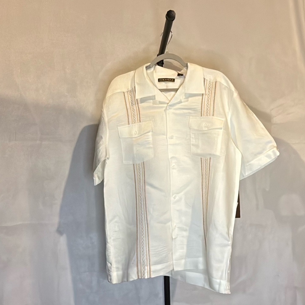 Cubavera White Guayabera Shirt Women’s Size L NWT